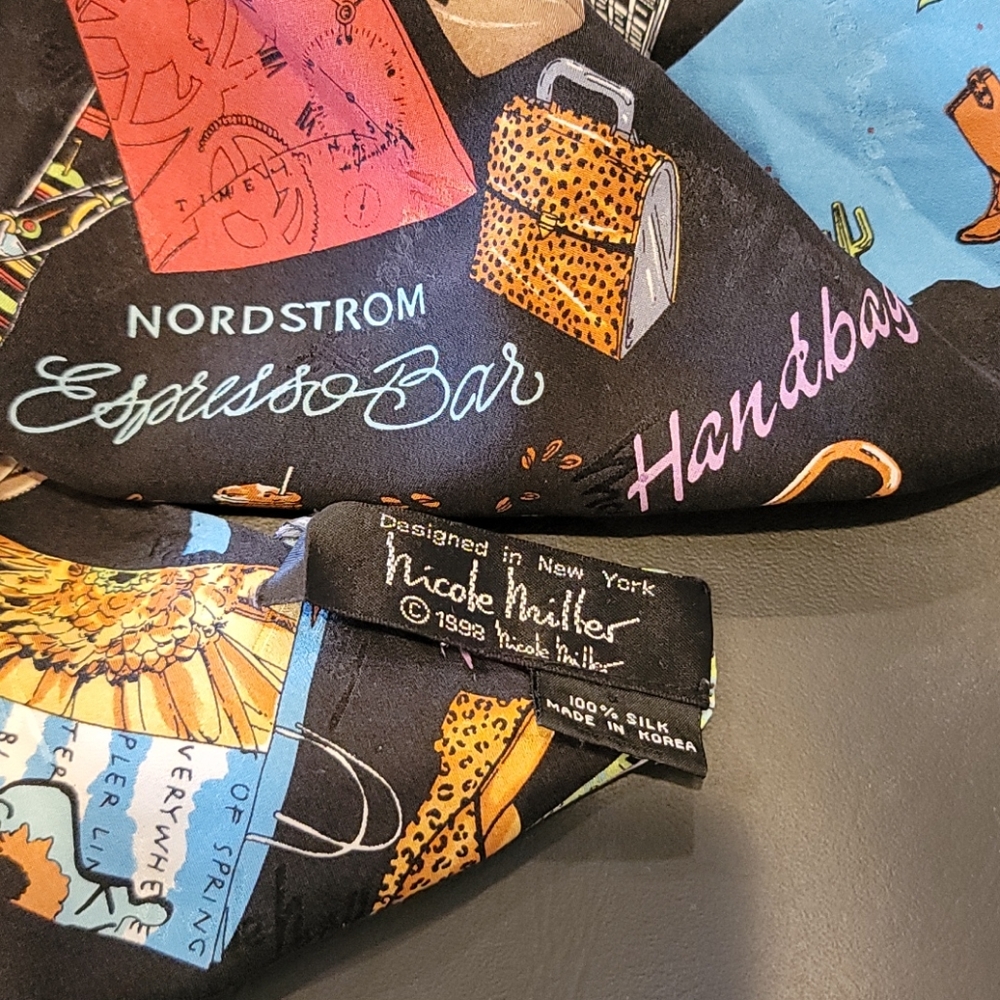 Nicole Miller 1998 Nordstrom Collectors Silk SCARF - Picture 3 of 4